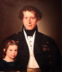 Il maestro di fusione Ferdinand Zimmermann con la figlia Marie}