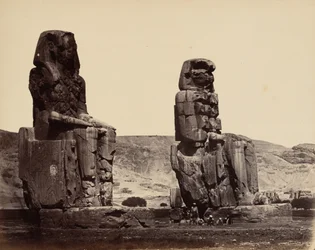 Colossi di Memnon a Tebe, 1859 circa (foto)