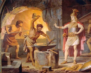Sigurd va dal nano Mime, dalla Saga di Sigurd, Sala Inferiore, c.1882-83