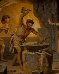 Sigurd va dal nano Mime, dalla Saga di Sigurd, Sala Inferiore, c.1882-83 (murale)