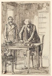 La lettera viene sigillata mentre il servitore aspetta