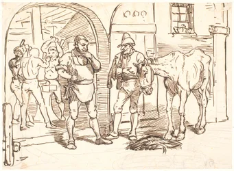 Il vecchio cavallo portato a una fucina romana