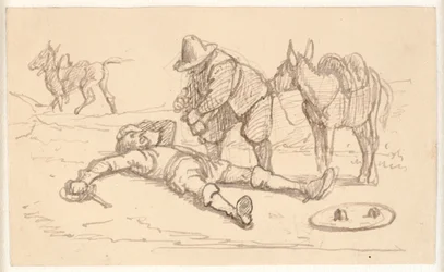 Don Chisciotte ferito e aiutato da Sancho