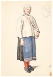 Contadina svedese in piedi