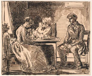 Bozza per "Immagine della vita quotidiana" (La visita del pretendente)