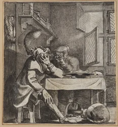 Il pazzo che guarda attraverso le dita della moglie