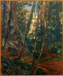 Castello di Hemsbach dietro gli alberi