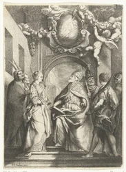 San Gregorio Magno con altri quattro santi