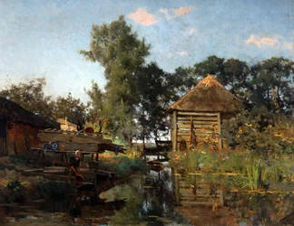 Una lavandaia, 1880-1885