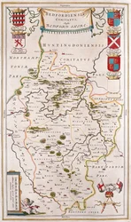 Bedford shire, in "Theatrum Orbis Terrarum, sive Atlas Novus" di Willem Blaeu, Amsterdam