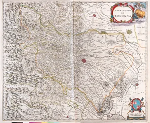 Bologna, Italia, in "Theatrum Orbis Terrarum, sive Atlas Novus" di Willem Blaeu, Amsterdam