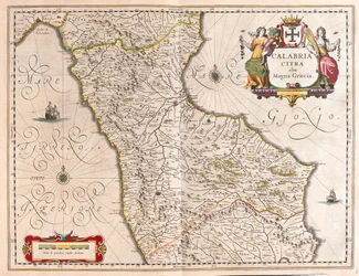 Calabria, Italia, in "Theatrum Orbis Terrarum, sive Atlas Novus" di Willem Blaeu, Amsterdam