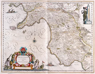 Campania, Italia, in "Theatrum Orbis Terrarum, sive Atlas Novus" di Willem Blaeu, Amsterdam