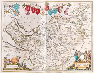 Chester, in "Theatrum Orbis Terrarum, sive Atlas Novus" di Willem Blaeu, Amsterdam
