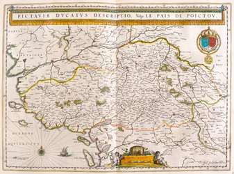 Costa e città di Nantes e Rochelle, in "Theatrum Orbis Terrarum, sive Atlas Novus" di Willem Blaeu, Amsterdam