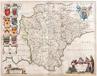 Devonshire, in "Theatrum Orbis Terrarum, sive Atlas Novus" di Willem Blaeu, Amsterdam