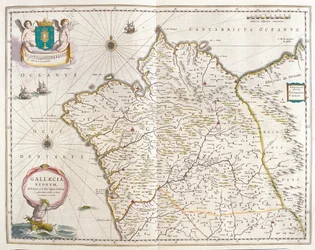 Galizia Spagna, in "Theatrum Orbis Terrarum, sive Atlas Novus" di Willem Blaeu, Amsterdam