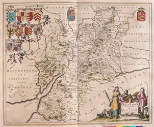 Glouchester, in "Theatrum Orbis Terrarum, sive Atlas Novus" di Willem Blaeu, Amsterdam