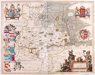 Huntington shire, in "Theatrum Orbis Terrarum, sive Atlas Novus" di Willem Blaeu, Amsterdam