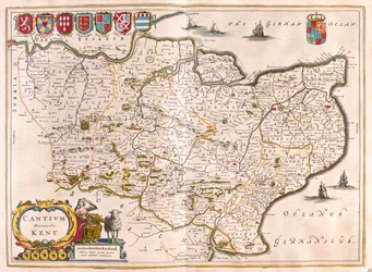 Kent, in "Theatrum Orbis Terrarum, sive Atlas Novus" di Willem Blaeu, Amsterdam