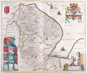 Lincoln shire, in "Theatrum Orbis Terrarum, sive Atlas Novus" di Willem Blaeu, Amsterdam