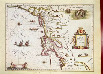 Mappa di Nova Belgica o Nuova Belgio e di Anglia Nova o Nuova Inghilterra