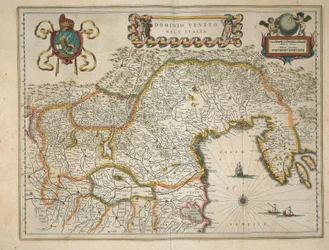 Mappa del dominio veneziano, dal Regionum Italiae di Willem Blaeu, incisione