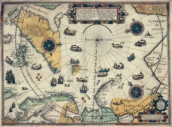 Mappa delle regioni polari, del cartografo olandese Willem Janszoon Blaeu (1571-1638)