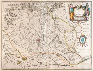 Milano, Italt, in "Theatrum Orbis Terrarum, sive Atlas Novus" di Willem Blaeu, Amsterdam
