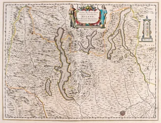 Milano, con i laghi: Maggiore, Lugano e Como, Italia-Svizzera - in "Theatrum Orbis Terrarum, sive Atlas Novus" di Willem Blaeu, Amsterdam