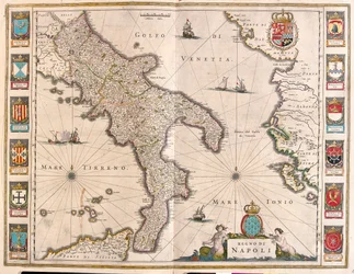 Napoli, Italia, in "Theatrum Orbis Terrarum, sive Atlas Novus" di Willem Blaeu, Amsterdam