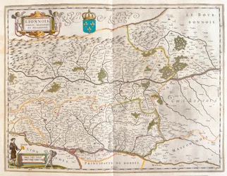Area settentrionale di Lione, in "Theatrum Orbis Terrarum, sive Atlas Novus" di Willem Blaeu, Amsterdam
