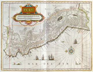 Perù, in "Theatrum Orbis Terrarum, sive Atlas Novus" di Willem Blaeu, Amsterdam