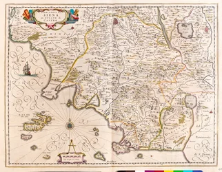 Siena, Lazio, Italia, in "Theatrum Orbis Terrarum, sive Atlas Novus" di Willem Blaeu, Amsterdam