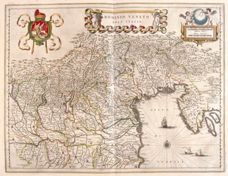 Terriorio del Veneto e Terviso, Italia, in "Theatrum Orbis Terrarum, sive Atlas Novus" di Willem Blaeu, Amsterdam