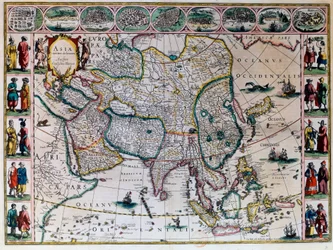 Il teatro del mondo o il nuovo atlante di Amsterdam. Mappa geografica dell
