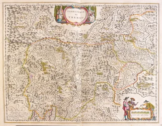 Trento, Italia, in "Theatrum Orbis Terrarum, sive Atlas Novus" di Willem Blaeu, Amsterdam
