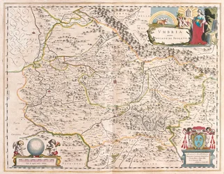 Umbria, Italia, in "Theatrum Orbis Terrarum, sive Atlas Novus" di Willem Blaeu, Amsterdam