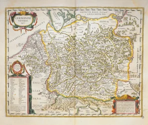 Veteris Germany dal Theatrum Orbis Terrarum di Willem Bleau, Amsterdam