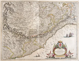 Riviera ligure di ponente, Italia, in "Theatrum Orbis Terrarum, sive Atlas Novus" di Willem Blaeu, Amsterdam