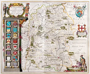 Wilshire, in "Theatrum Orbis Terrarum, sive Atlas Novus" di Willem Blaeu, Amsterdam