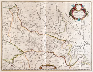 La città di Cremona, in Italia, nel "Theatrum Orbis Terrarum, sive Atlas Novus" di Willem Blaeu, Amsterdam.