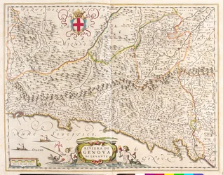 iRiviera orientale ligure, Italia, n "Theatrum Orbis Terrarum, sive Atlas Novus" di Willem Blaeu, Amsterdam