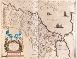 Africa nordoccidentale e Marocco, in "Theatrum Orbis Terrarum, sive Atlas Novus" di Willem Blaeu, Amsterdam