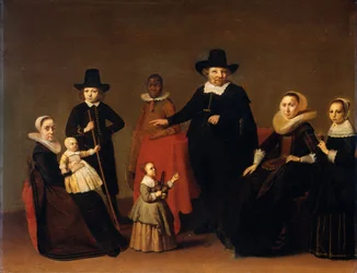 Gruppo familiare con un uomo nero