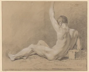 Nudo maschile seduto, visto di schiena (1° premio 1769)