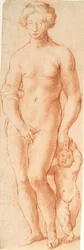 Venere e Amore. Gruppo scultoreo visto di fronte
