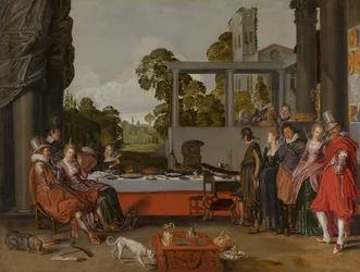 Compagnia Allegra su una Terrazza, 1616-17