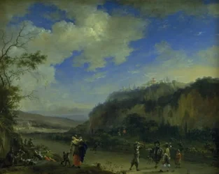 Paesaggio con gentiluomini che giocano a pall-mall