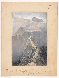 Ragazzo che cammina su un sentiero di montagna